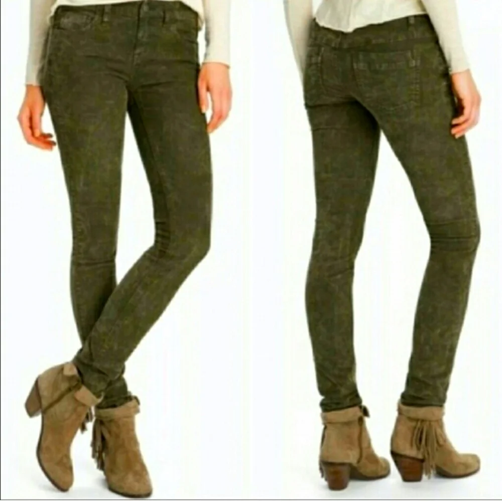 We The Free Olive Green Corduroy Skinny Bohemian Jeans/Pants. Size 31 - Picture 1 of 8